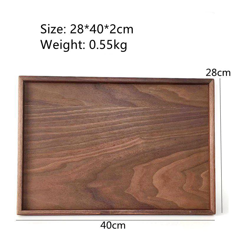 Black Walnut Solid Wood Household Rectangular Tray