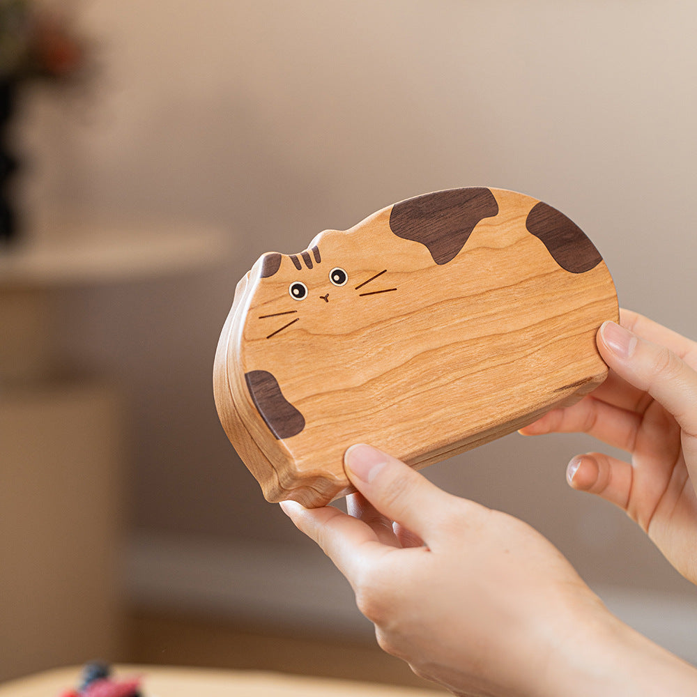 Solid Wood Jewelry Box Desktop Storage Jewelry Box Cute Outing