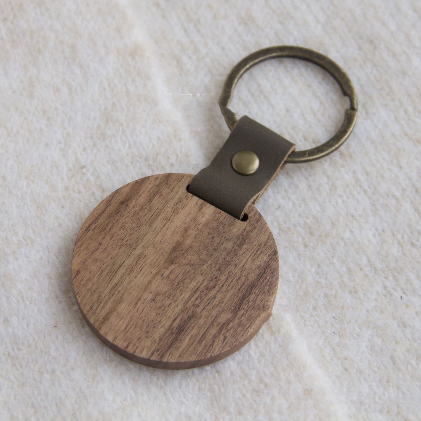 Acacia Wood Circular Keychain – Personalized Laser Engraved Key Ring