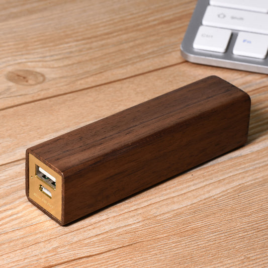Black Walnut Solid Wood Power Bank