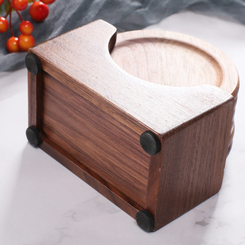 Handcrafted Japanese Walnut Tea Coaster for Kung Fu Tea Sets