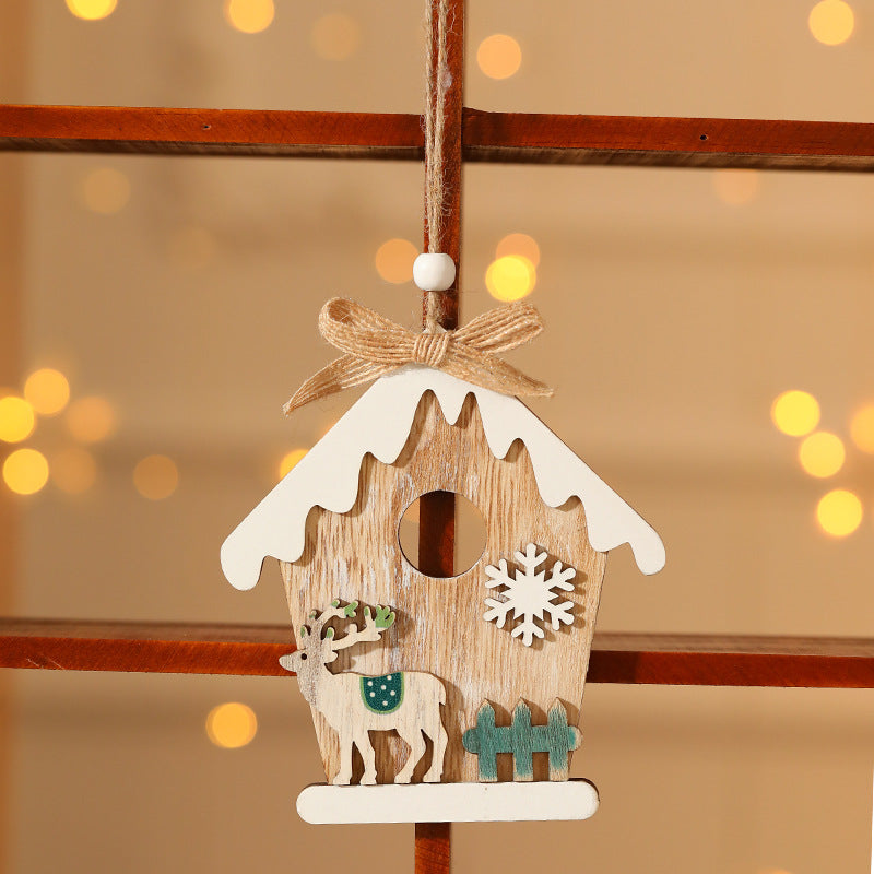 Christmas Wooden Pendant Ornaments for Children – Santa, Snowman & Deer Hanging Decorations