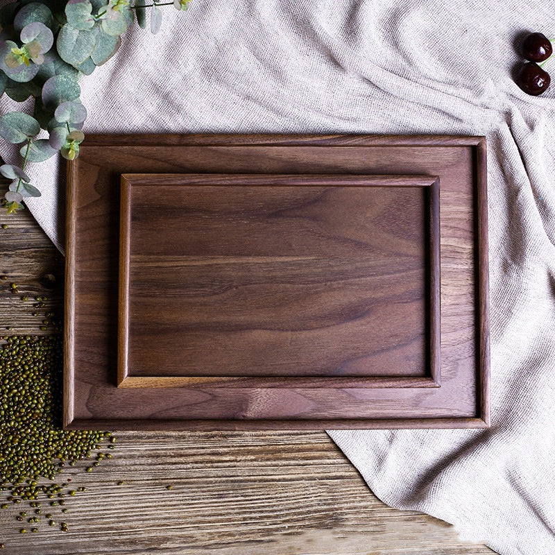 Black Walnut Solid Wood Household Rectangular Tray