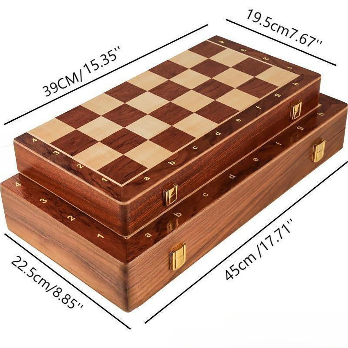 Walnut Foldable Solid Wood Chess Set – Large Children’s Educational Board Game