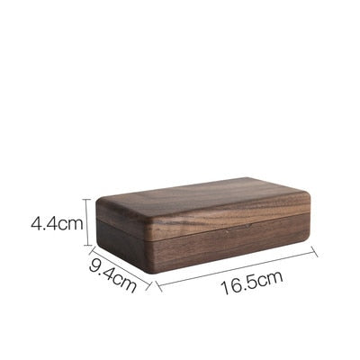 Solid wood jewelry box storage box exquisite earrings ring necklace simple portable small hand jewelry box