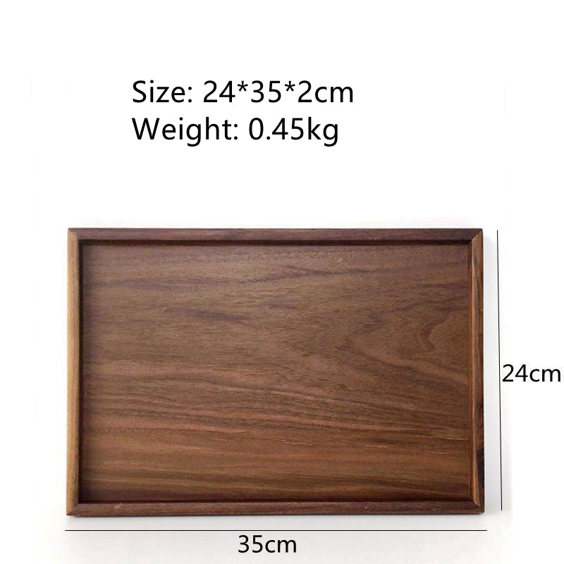 Black Walnut Solid Wood Household Rectangular Tray