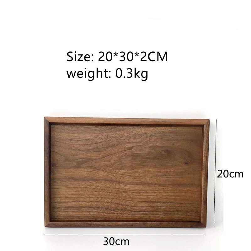 Black Walnut Solid Wood Household Rectangular Tray