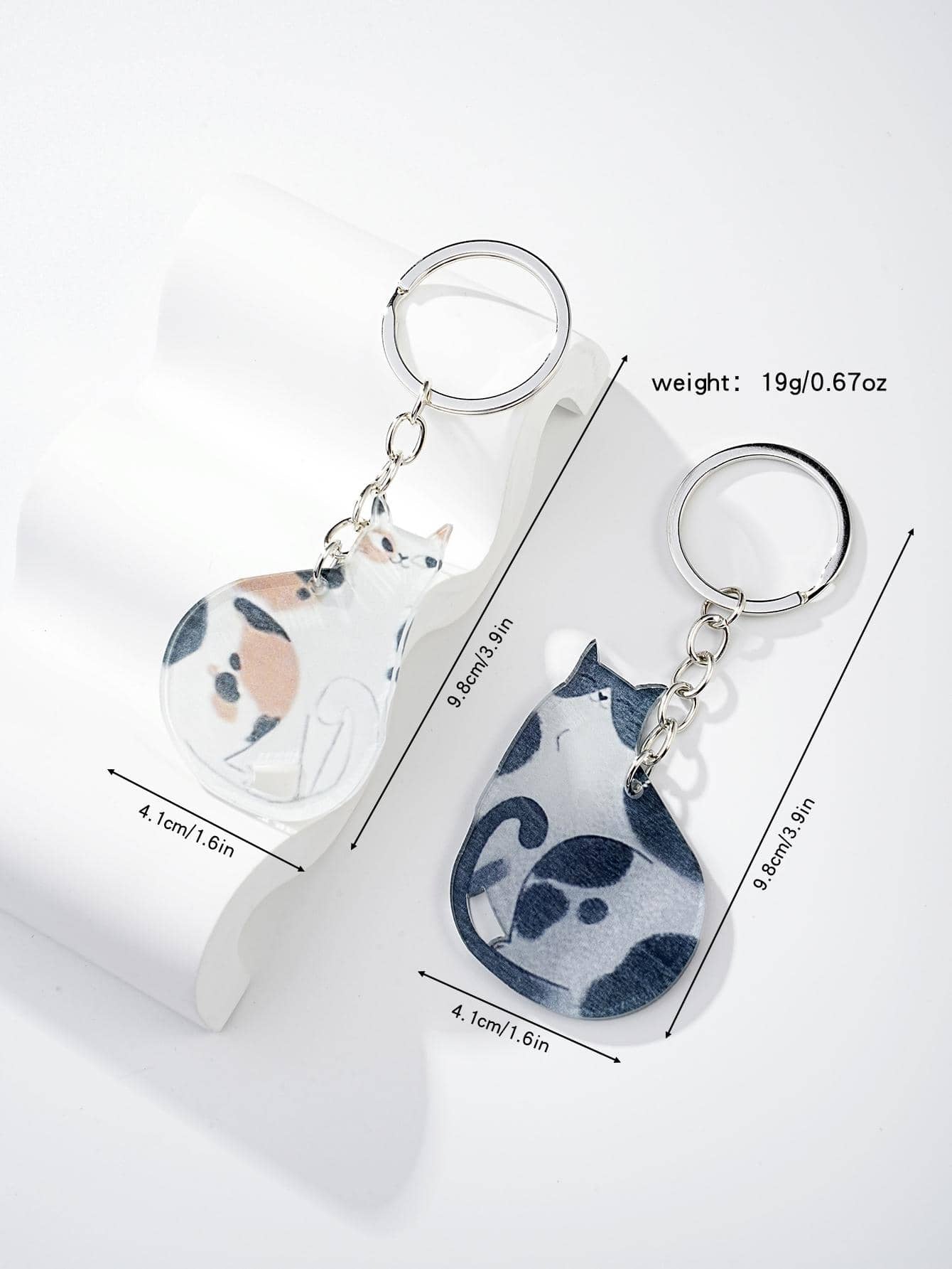 Cute Animal Couple Keychain Set – Metal & Acrylic Wooden Pendant Pairs