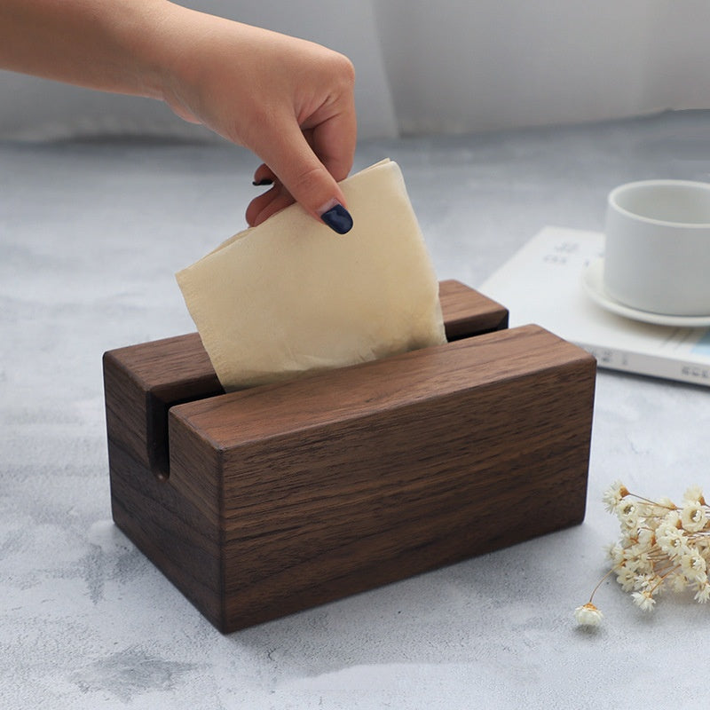 Walnut Solid Wood Tissue Box