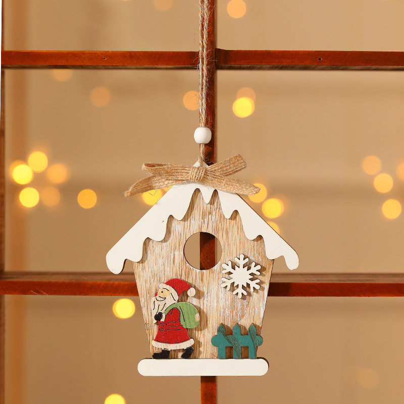 Christmas Wooden Pendant Ornaments for Children – Santa, Snowman & Deer Hanging Decorations