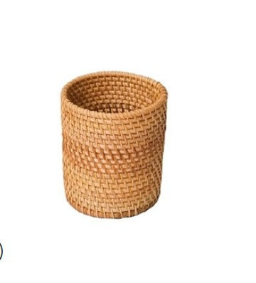 Creative & Simple Hand-Woven Wooden Pen Holder – Natural Desktop Organizer for Office, School & Home
