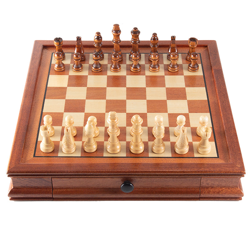 Walnut Solid Wood Veneer Chessboard – Premium Wooden Chess Set