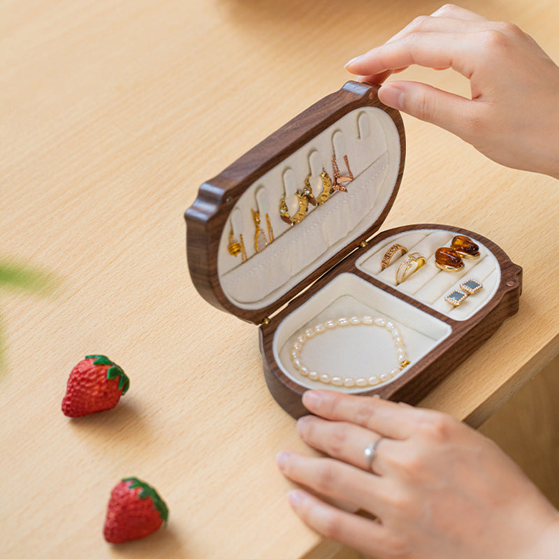 Solid Wood Jewelry Box Desktop Storage Jewelry Box Cute Outing