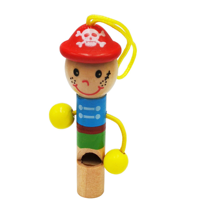 Wooden Pirate Whistle Keychain – Mini Kids Toy & Keyring