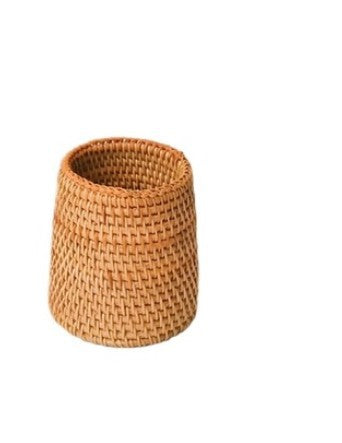 Creative & Simple Hand-Woven Wooden Pen Holder – Natural Desktop Organizer for Office, School & Home