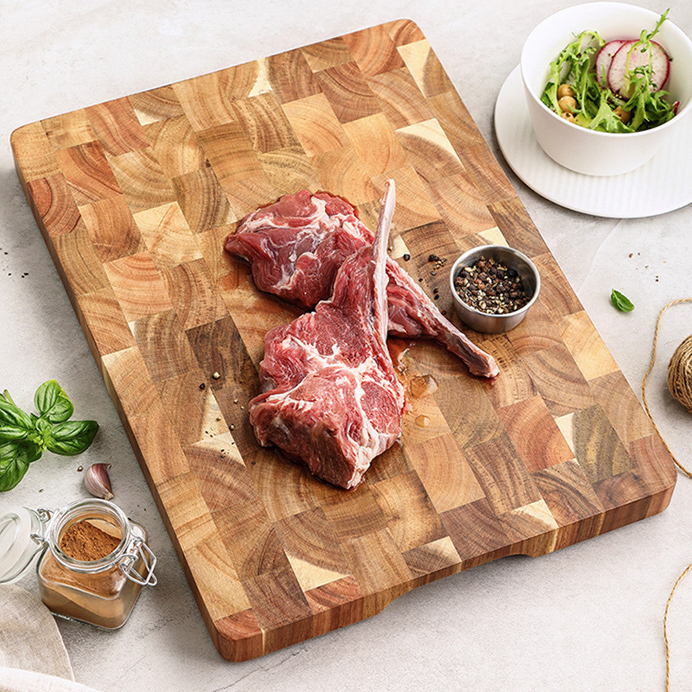 Acacia Solid Wood Cutting Board – Premium Thick Wooden Chopping Board for Kitchen