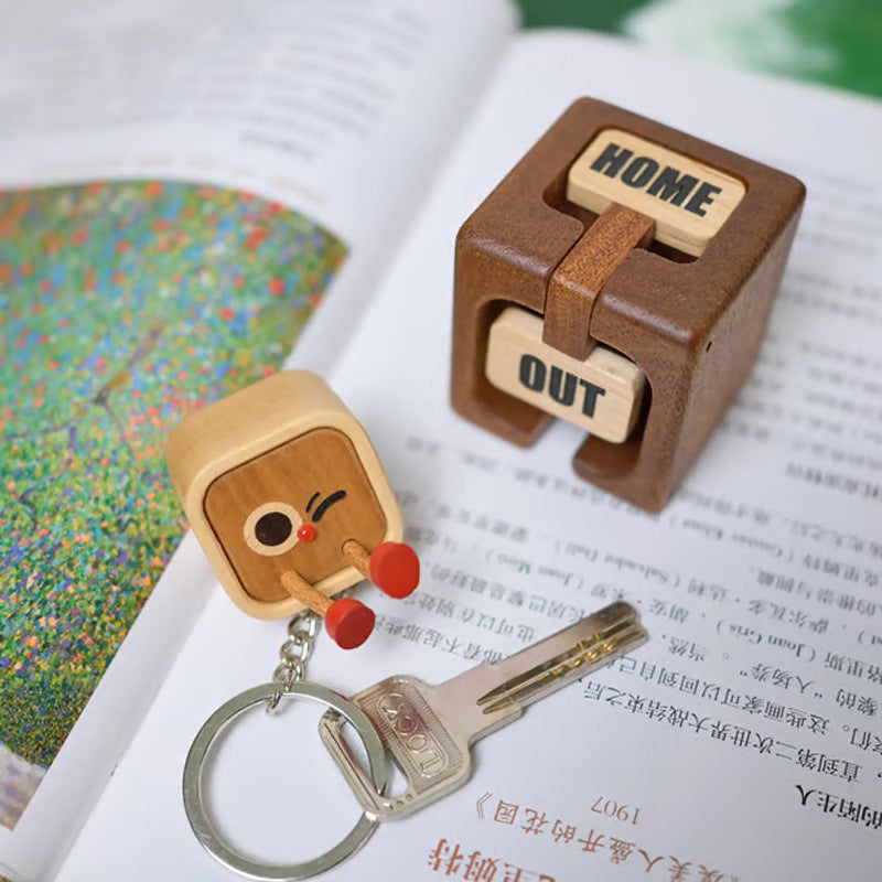 Magnetic Wooden Keychain – Cute Cartoon Fridge Magnet Decor