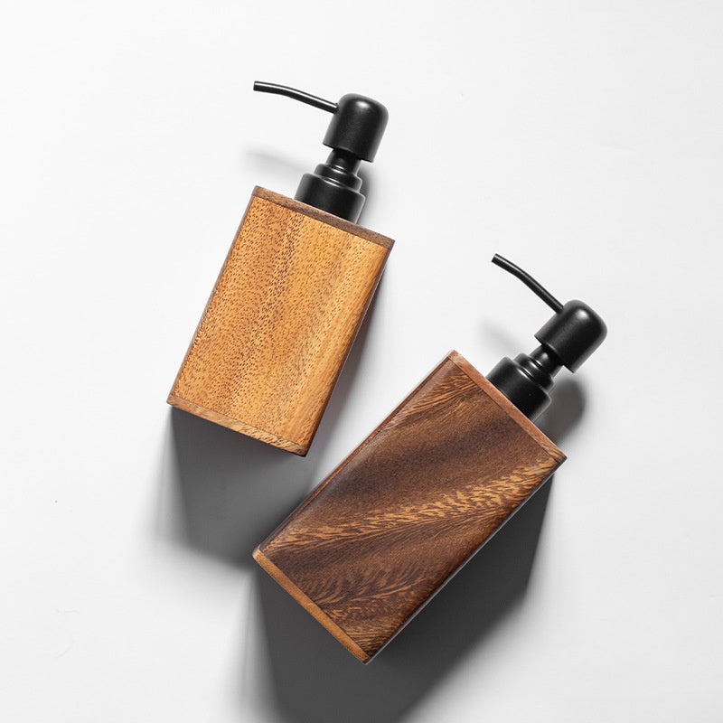 Walnut Bathroom Shampoo Dispenser
