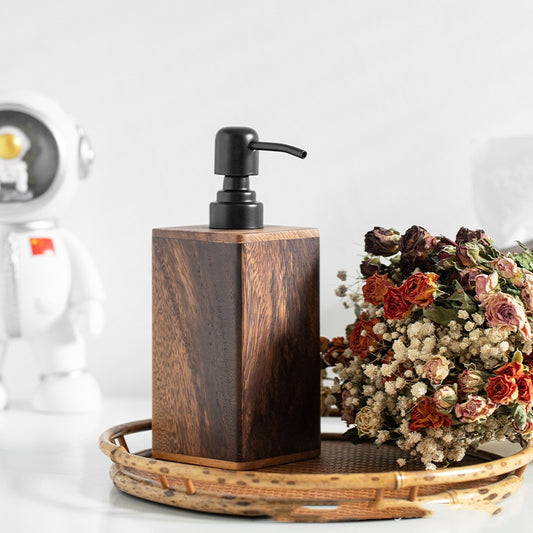 Walnut Bathroom Shampoo Dispenser