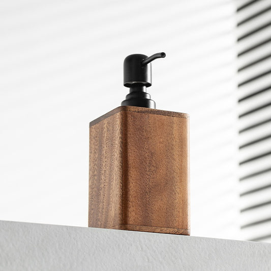 Walnut Bathroom Shampoo Dispenser