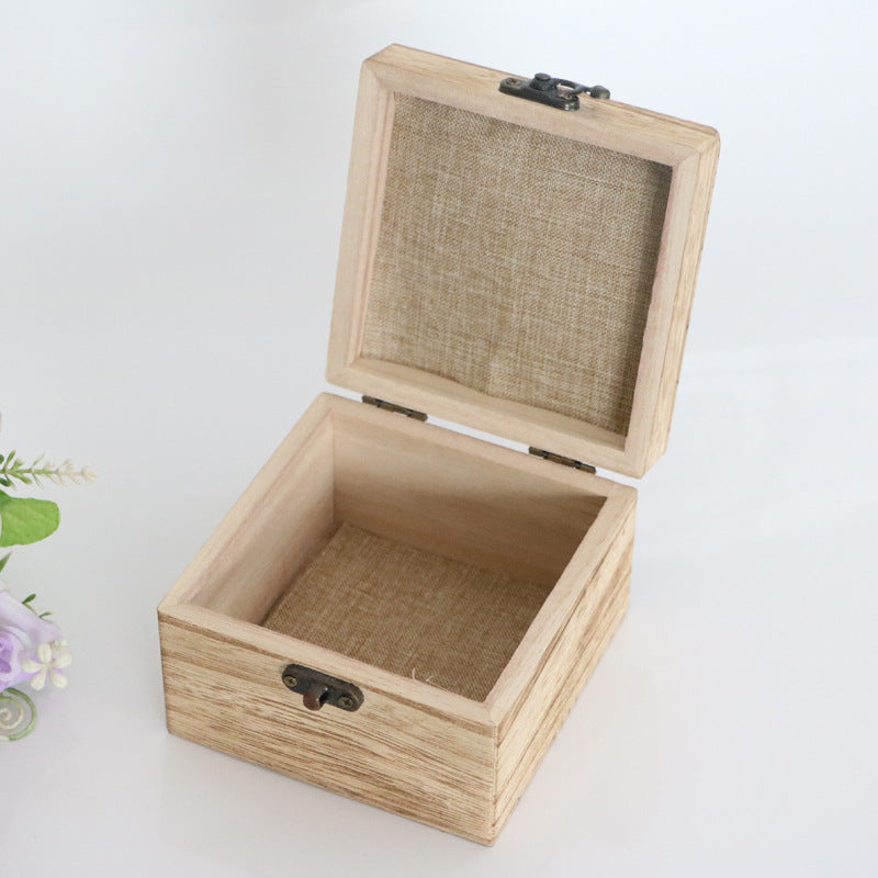 Paulownia Wooden Flip Jewelry & Watch Box – Vintage Carbonized Finish