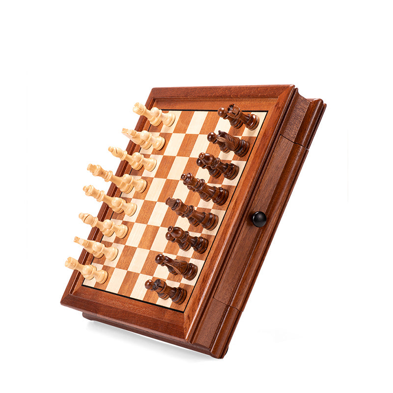Walnut Solid Wood Veneer Chessboard – Premium Wooden Chess Set