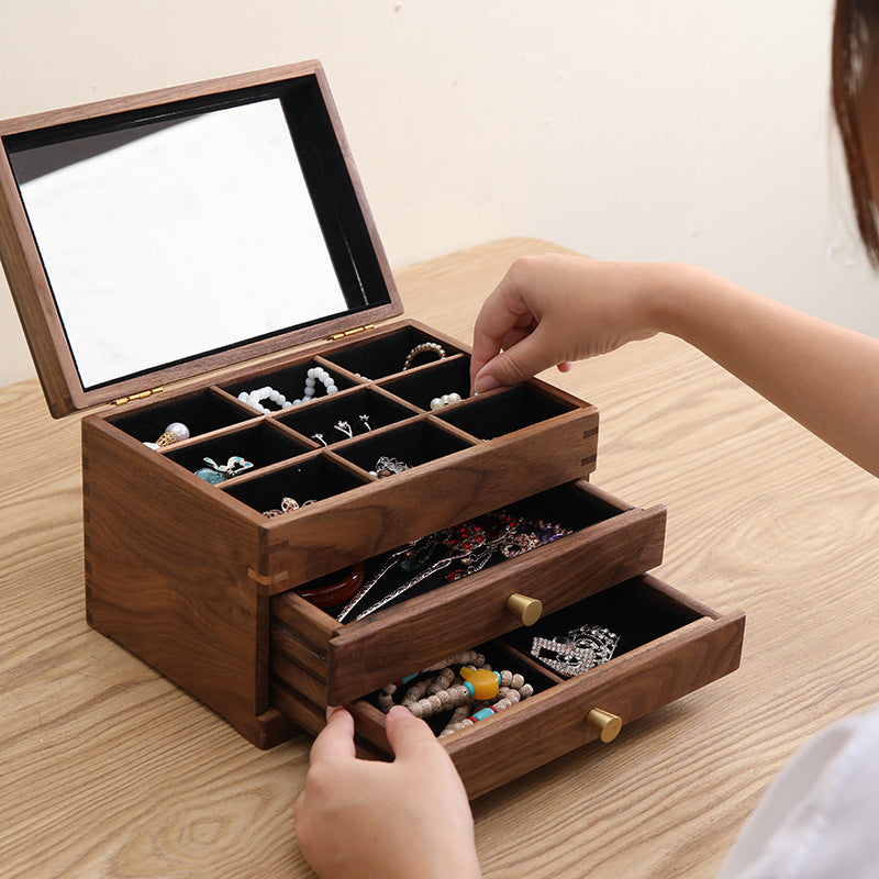 Solid Wood Cosmetic Storage Cabinet – Premium Makeup Organizer Box